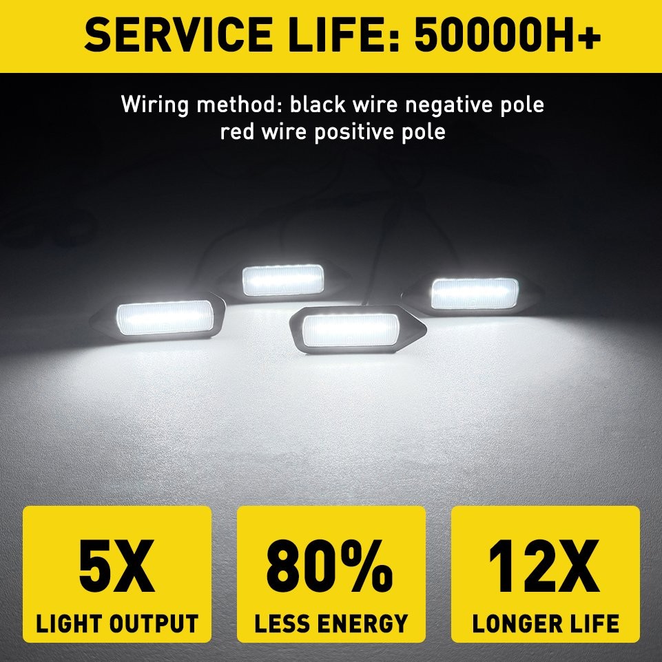 LED Grille Lights White/Amber Smoked Lens For Toyota RAV4 2019-2024 LE SE XLE