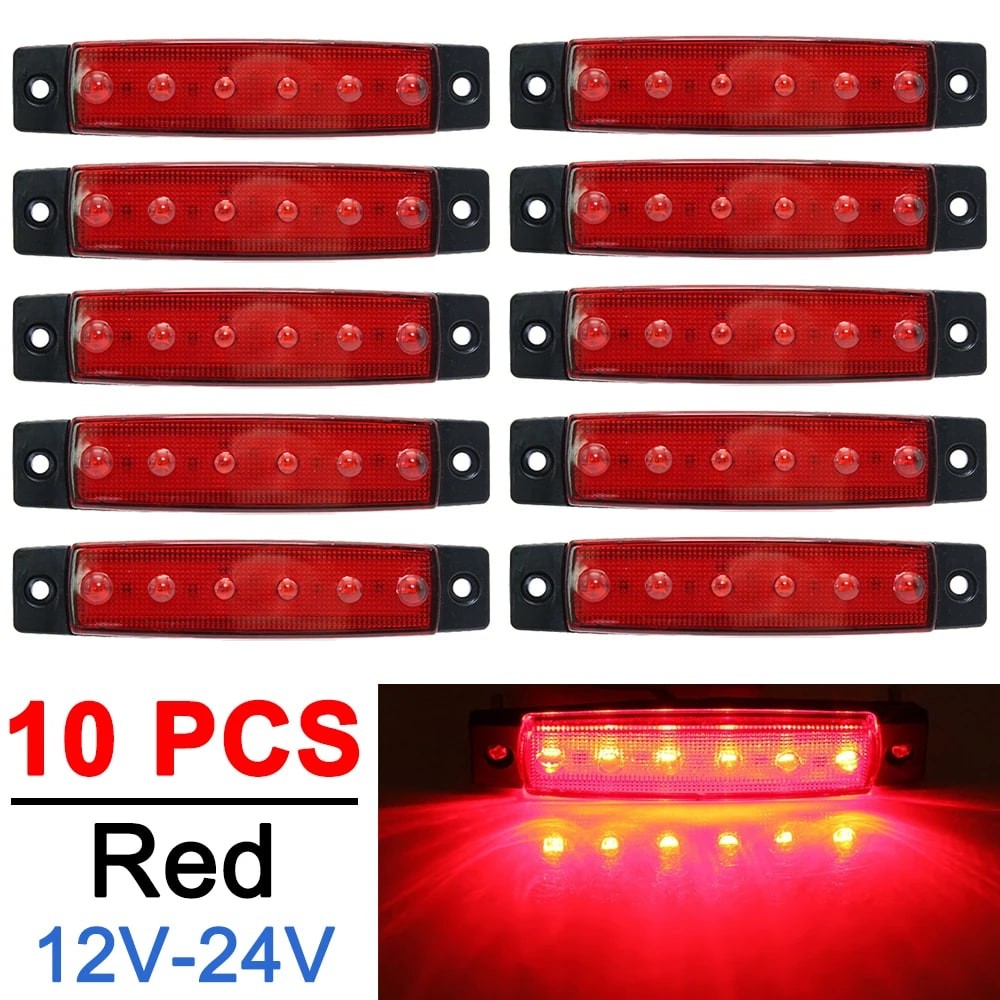 LED Side Marker Clearance Lights 12V 24V Universal Truck Bus Trailer