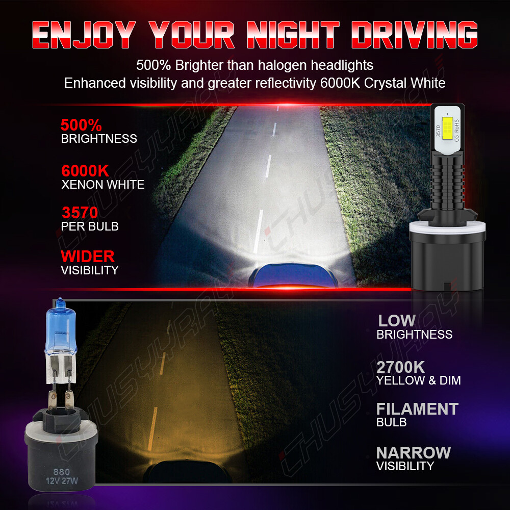 For Nissan Titan 2004-2015 6x Combo LED Headlights High/Low Beam Fog Light Bulbs