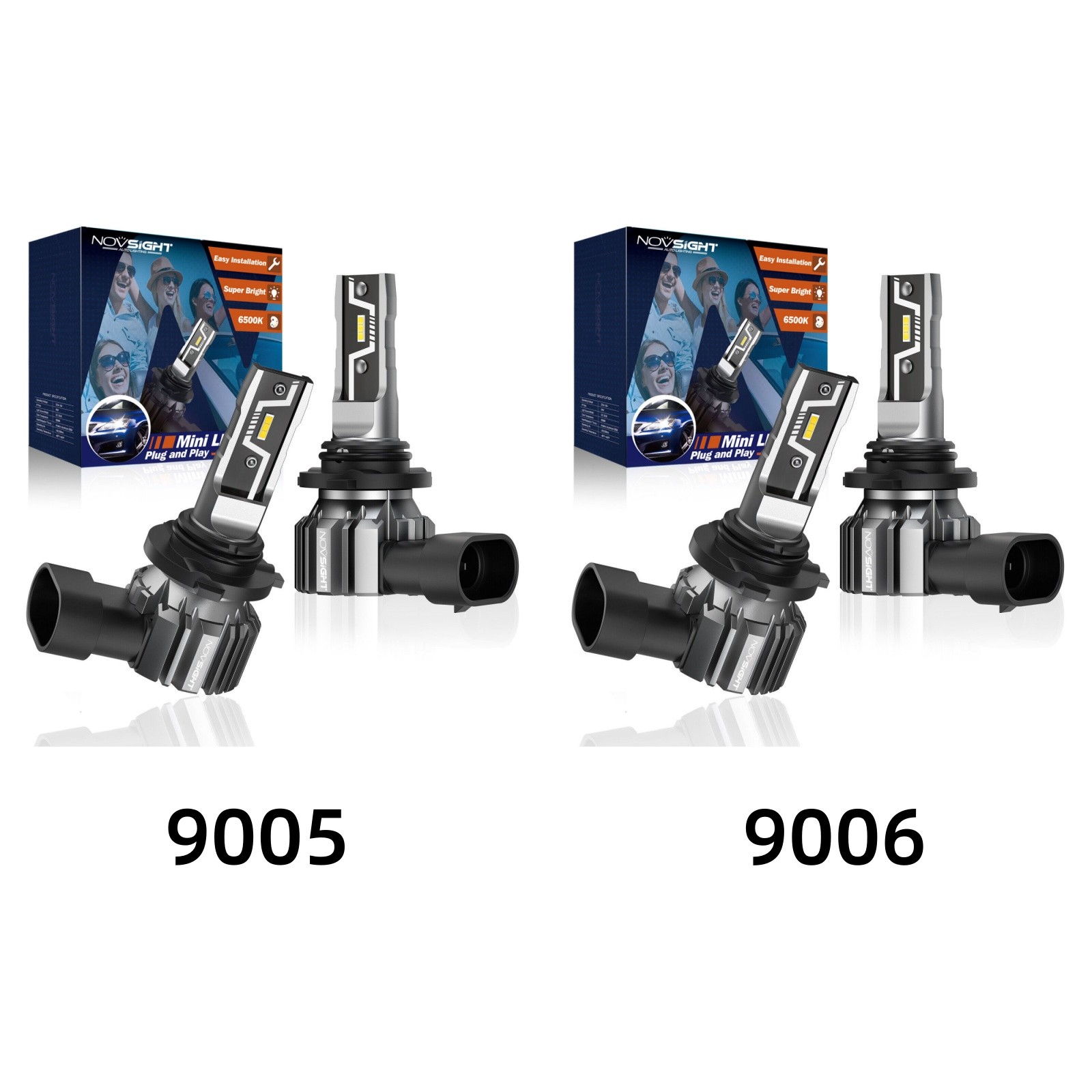 NOVSIGHT LED Headlight Kit 9005 9006 Combo Bulbs High Low Beam 6500K Cold White