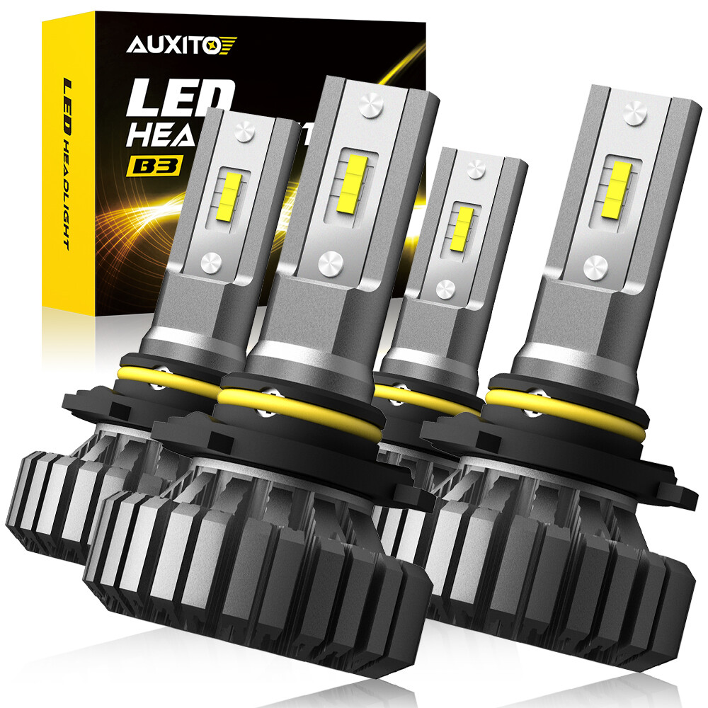 4X AUXITO B3 9006 CANBUS 9005 High Beam Low Bulb Beam LED Headlight 6500K White
