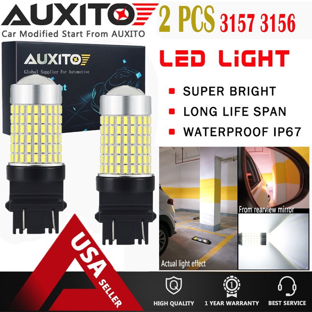 2X Reverse Backup Lights 3057 3157 4057 144SMD WHITE High Power LED Bulbs 2800LM