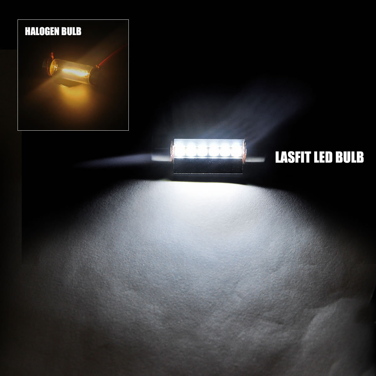 LASFIT 36MM C5W 6418 6411 6000K White LED Trunk Map Dome Roof License Light Bulb