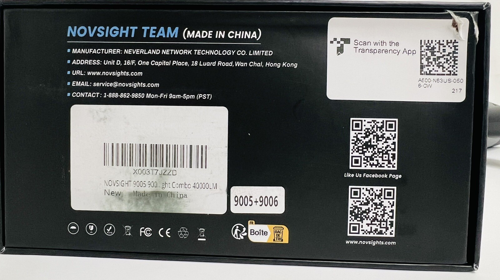 NOVSIGHT 9005 H11 LED Fog Light, 1:1 Size 9005/HB3 Open Box A2