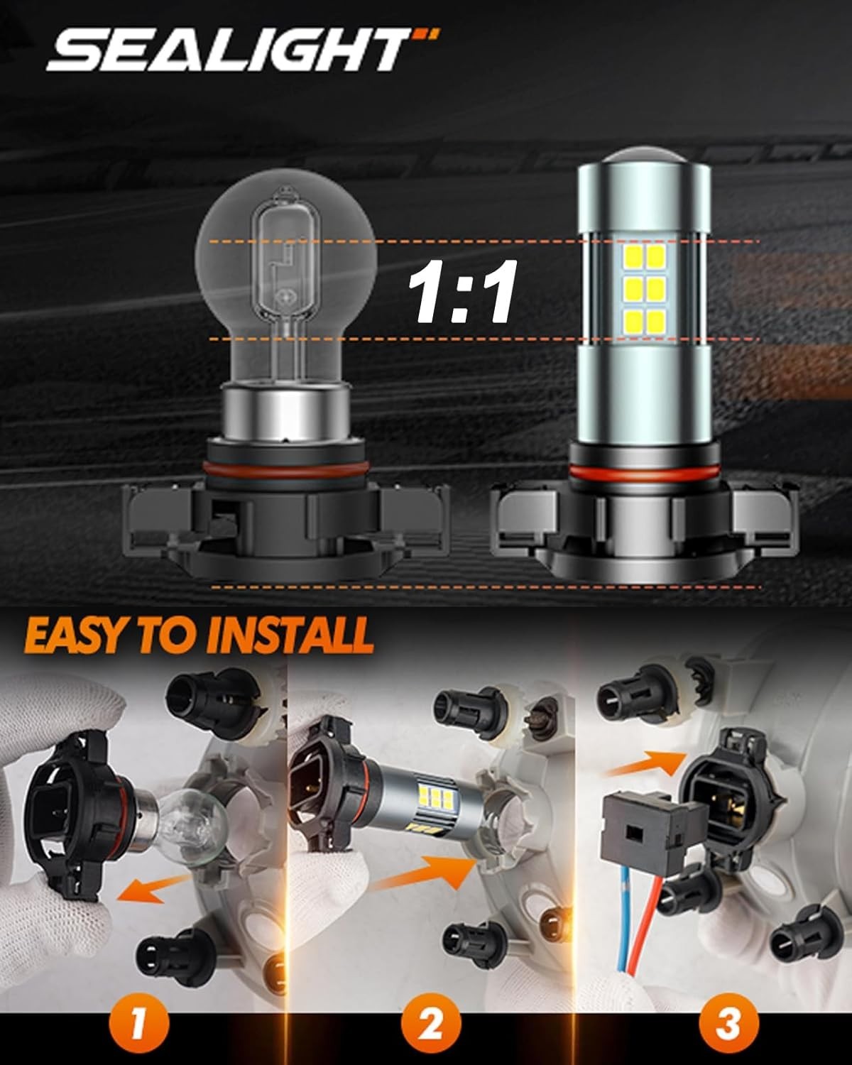 Enhanced 5202 Fog Lights with 360-Degree Illumination – Easy Install, Pack of 2