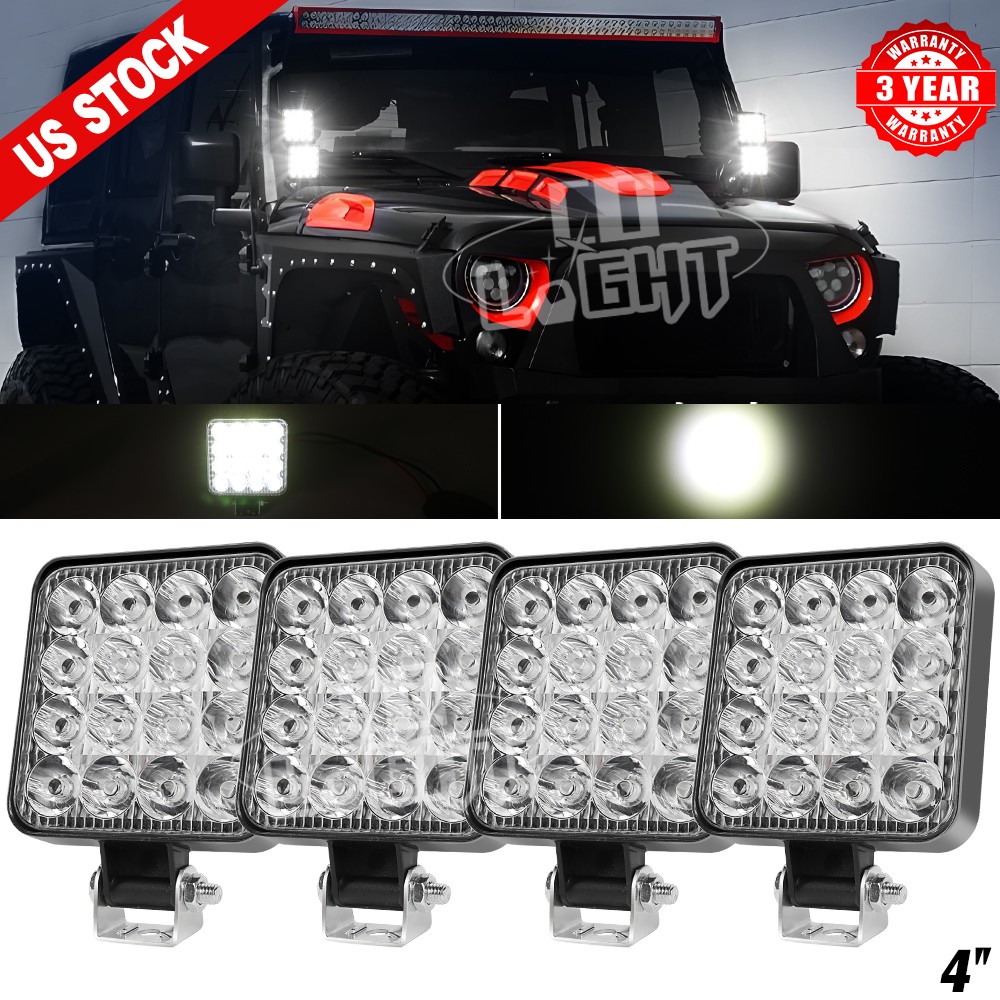 4Pack 4“ inch 80W LED Work Light Bar Spot Flood Pods Off Road Truck Fog Lights