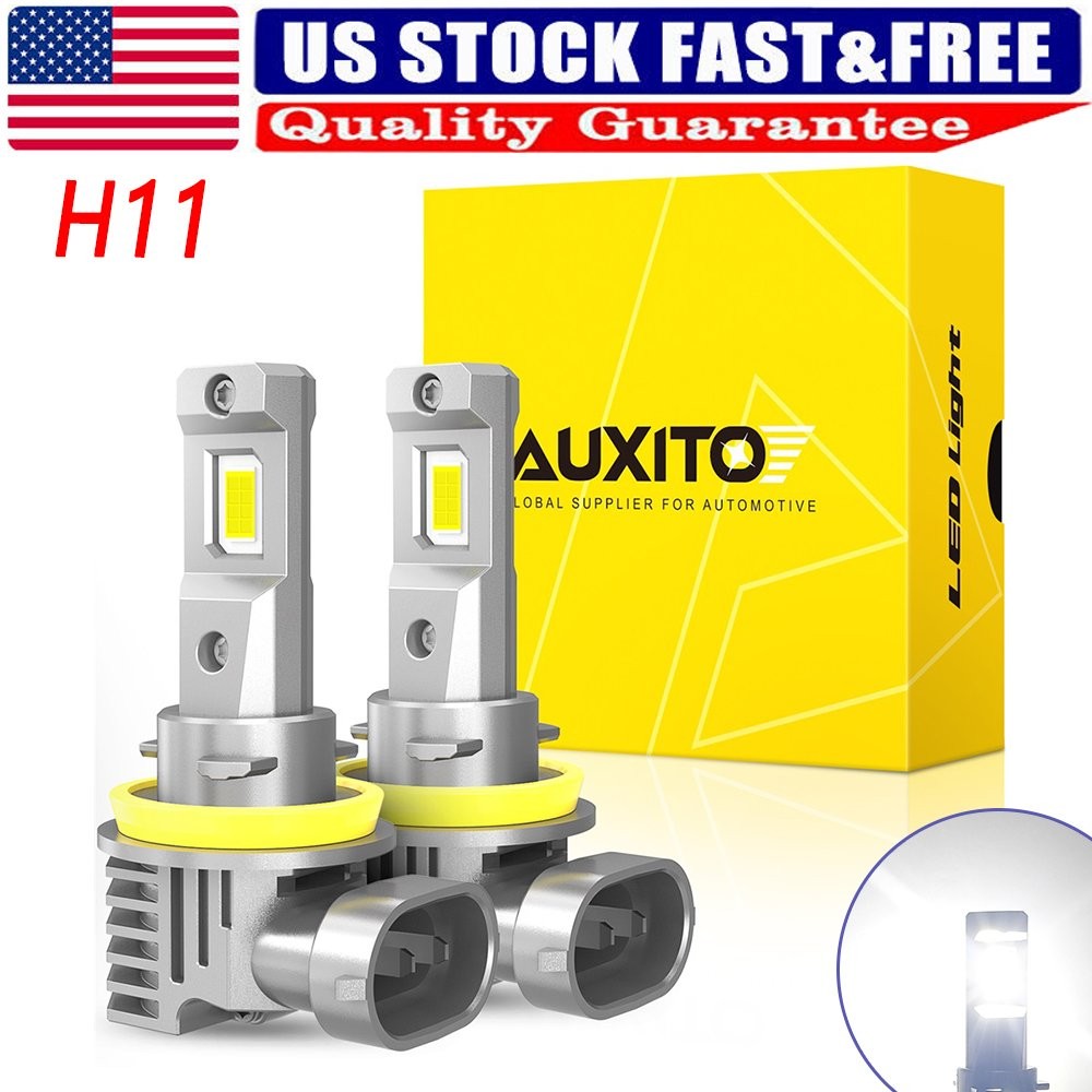 Error Free H11 H9 H8 LED Headlight 6500K White High Low Beam Bulbs CANBUS AUXITO