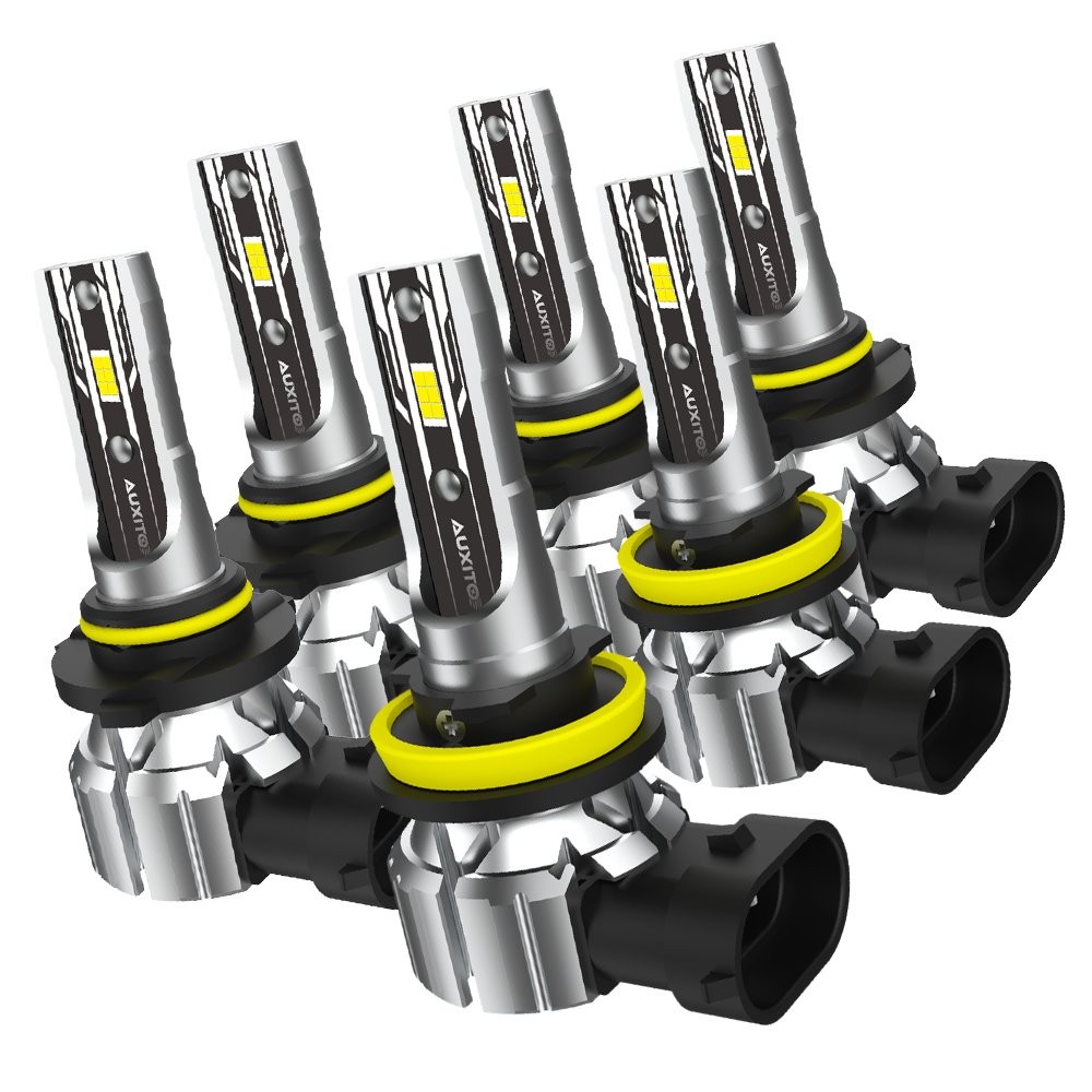 AUXITO Combo 9005+9006+H11 LED Headlight High Low Beam Fog Light White 180000LM