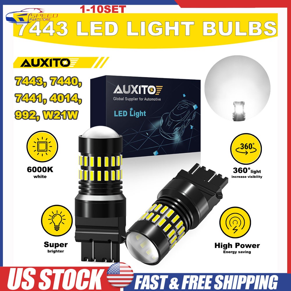 7443 7440 LED Backup Reverse Light Bulbs Super Bright White 6000K Canbus 2-20x