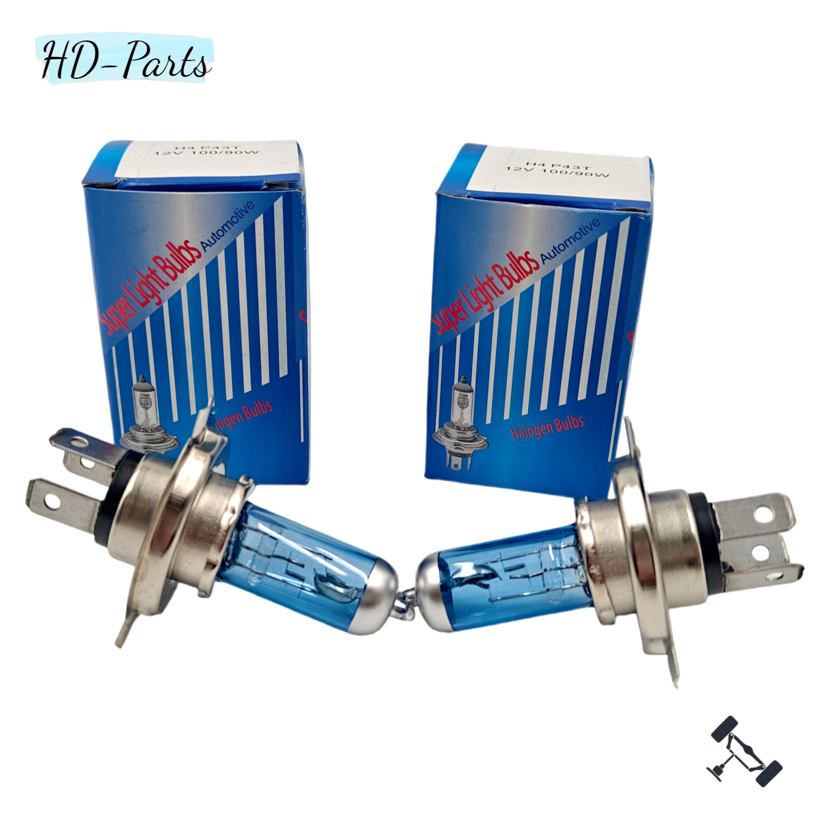 2pcs Bulbs H4 9003 Bright Halogen 100W Bulbs Headlights Lamps WITH Warm new