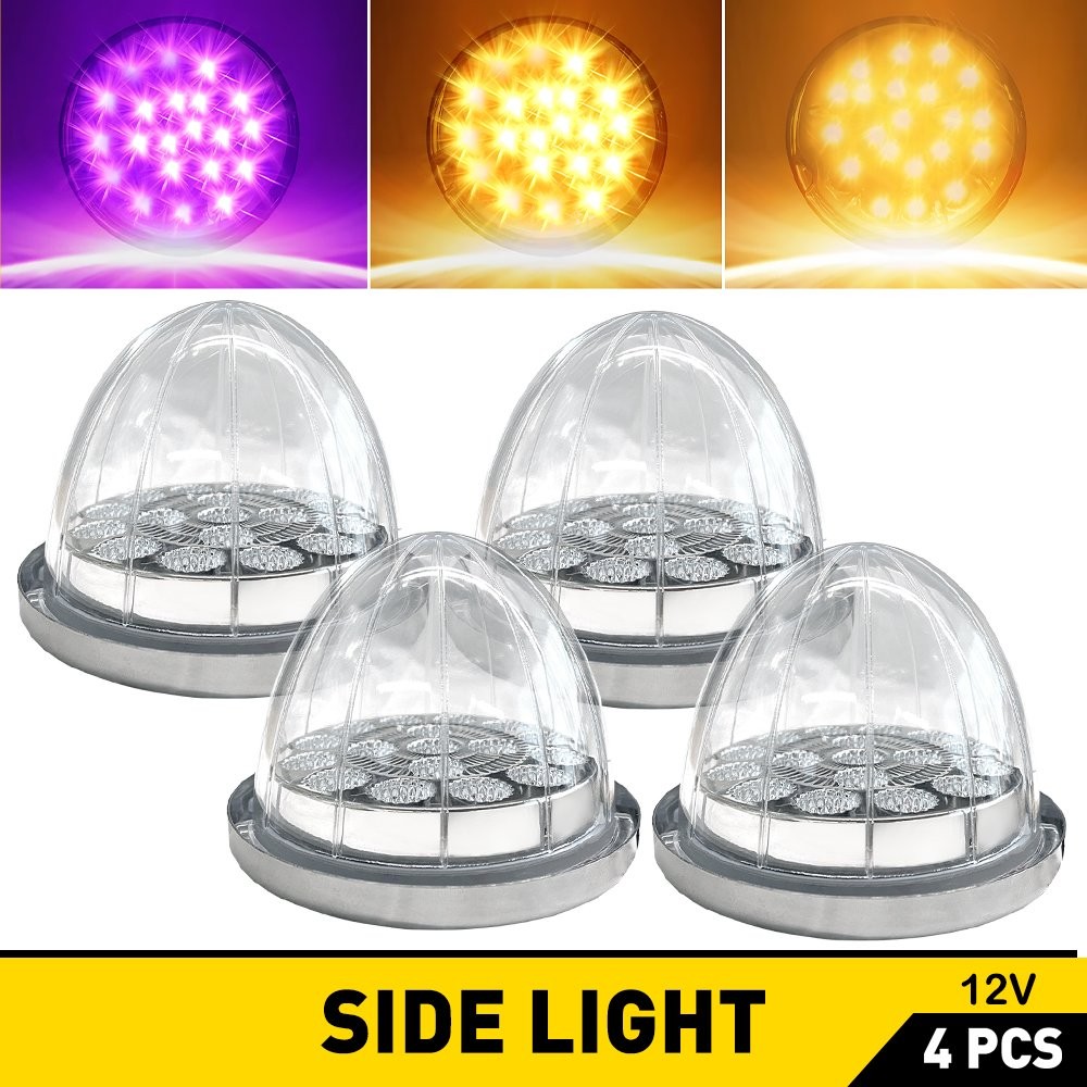 4X 17-LED Dual Colors Amber Purple Watermelon Lights Turn Signal For Trucks EPY