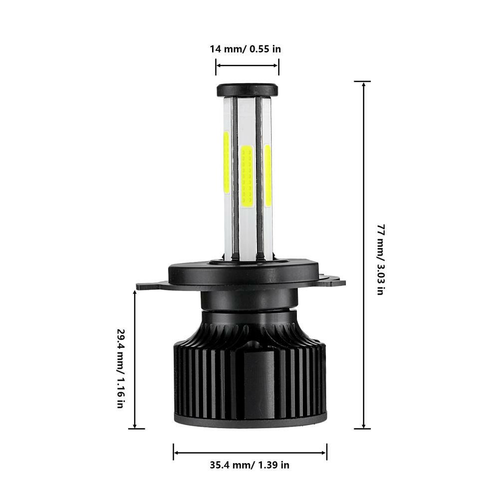 6-Sides H4 9003 420000LM 2800W LED Headlight Kit Hi-Lo Beam Bulbs 6000K White 2x