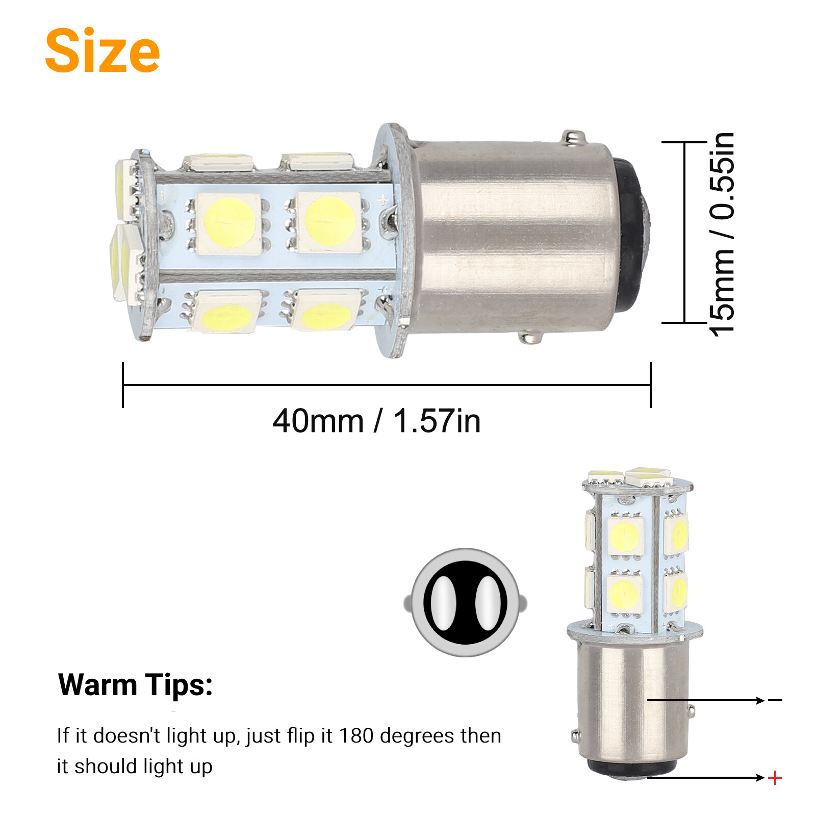 10x 1157 BAY15D 13-SMD LED Tail Brake Stop Turn Signal Parking Light Bulbs White