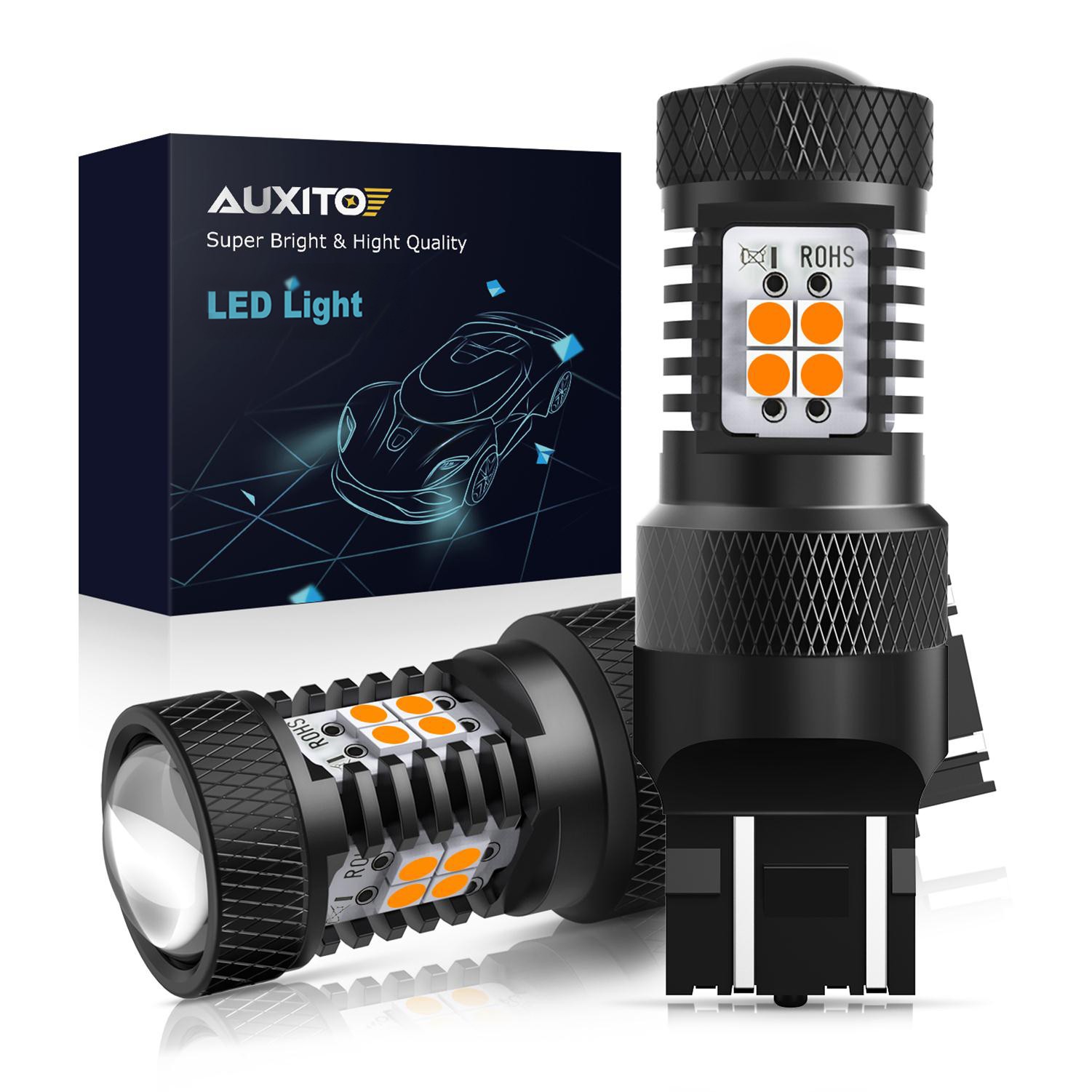 AUXITO 7443 7440 Amber Yellow LED Turn Signal Light Bulbs with Built-in Resistor