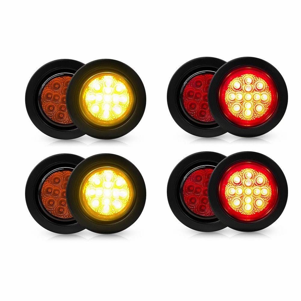 4-8pcs 2.5″ Inch DOT Round Trailer 13 LED Marker Light w/ Grommet for Truck RV