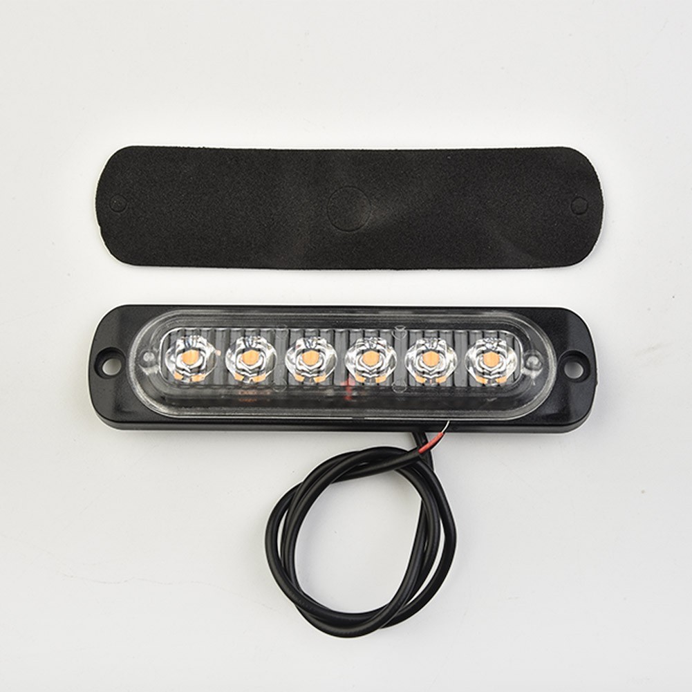 1PC DC 12-24V 18W Yellow 6 LED Bar Car Truck Van Strobe Flash-Light Lamp