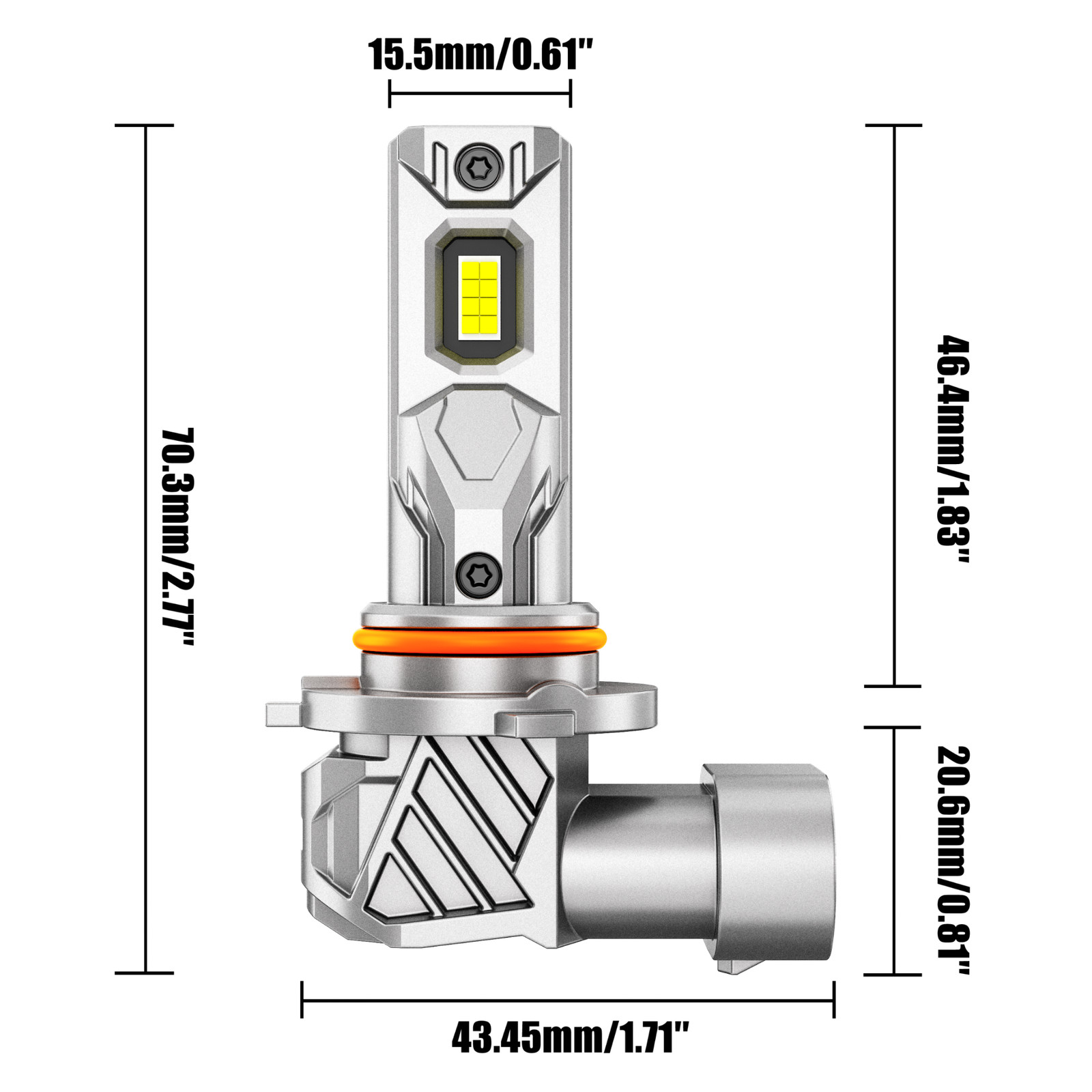 AUXBEAM 9005 HB3 LED High Beam Headlight Super Bright Bulb White 6500K 18000LM