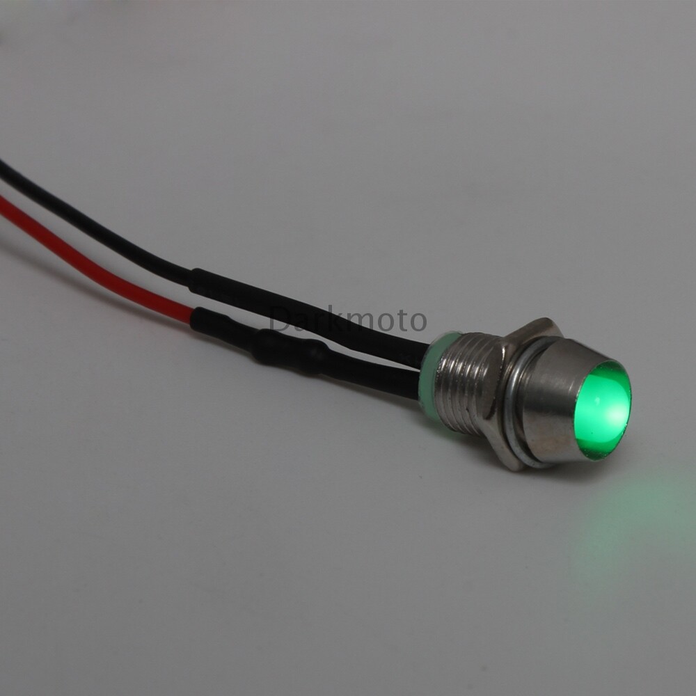 Mini Green LED Lights Truck Marker Indicator Lamp Universal Motorcycle 2 Wire