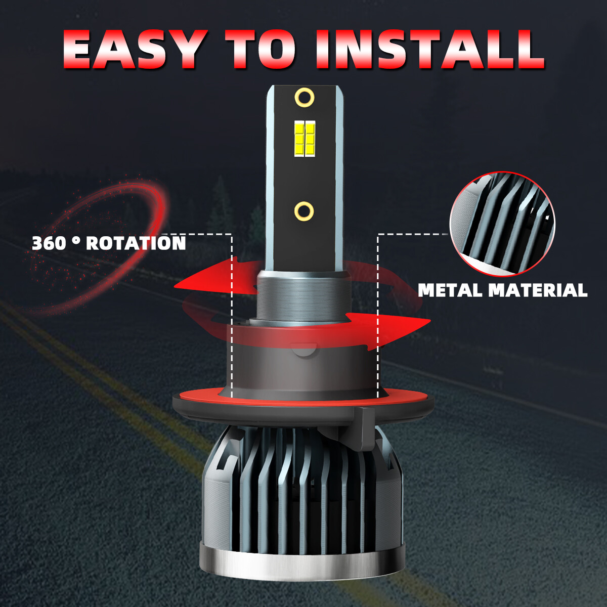 For Dodge Nitro 2007-2009 LED Headlight High/Low Fog Light Bulbs 6000k 4PCS