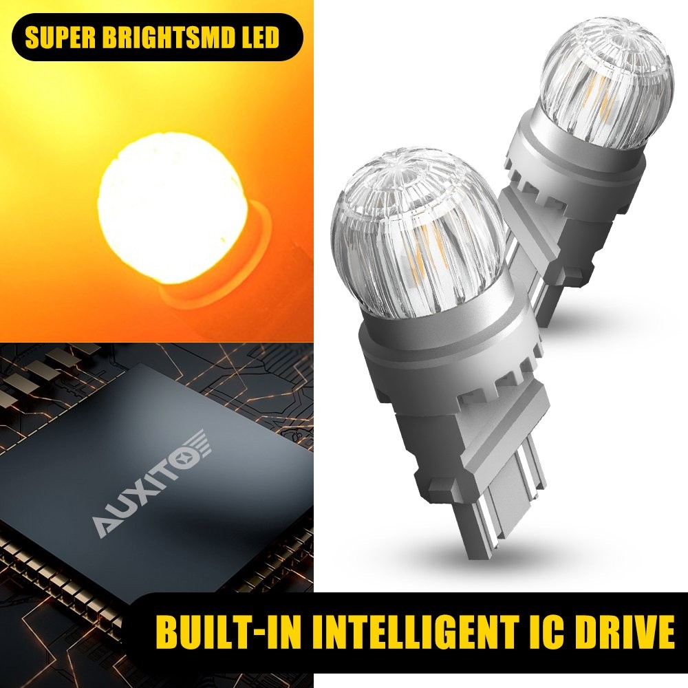 AUXITO 3157 3156 Amber Yellow LED Signal Turn Parking Bulbs Light Error Free HUS