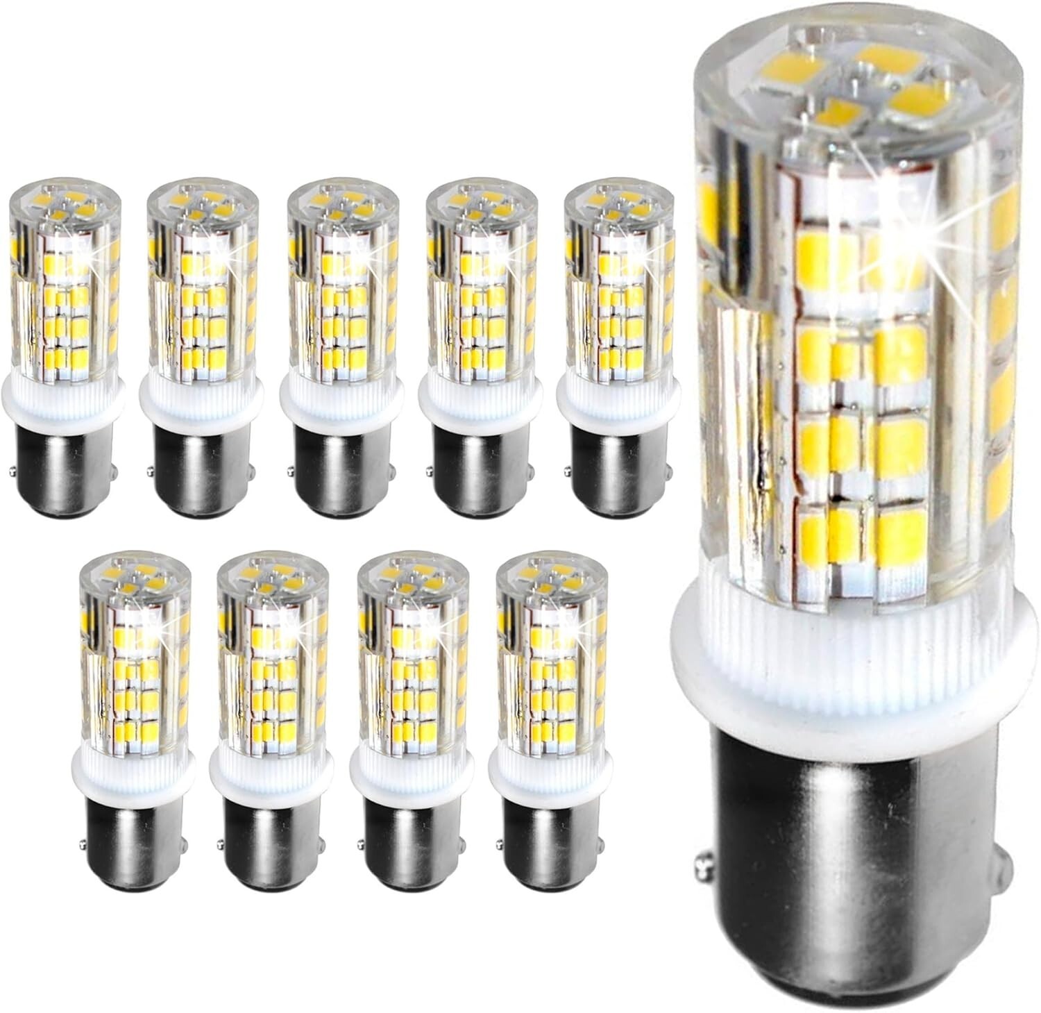10-Pack 12v-24v DC BA15d Double Contact 32 LEDs Bulb for 1004 1130 1176 1142