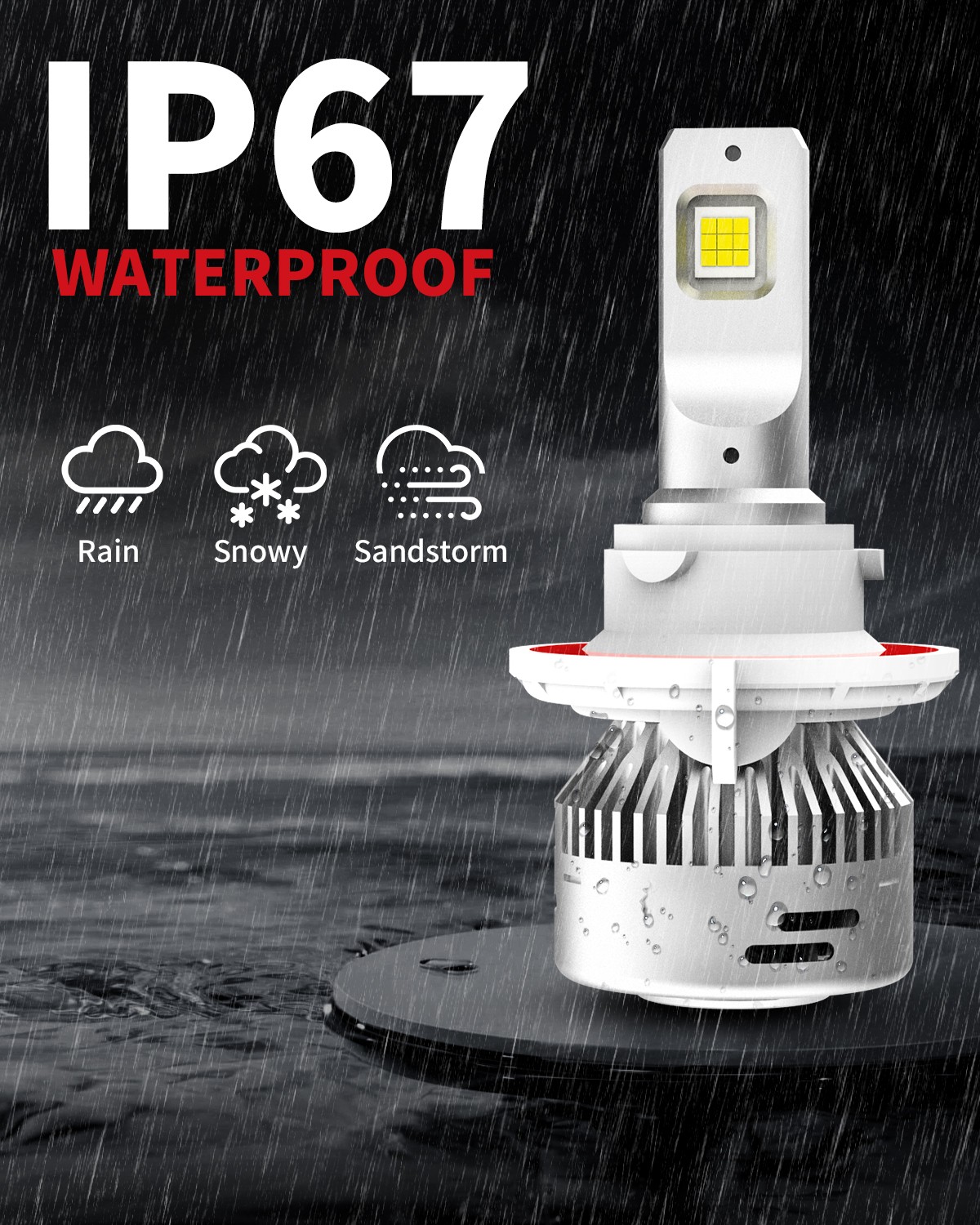 LASFIT H13 LED Headlights Bulb High Low Beam Cool White 6000LM Ultra Bright Lamp