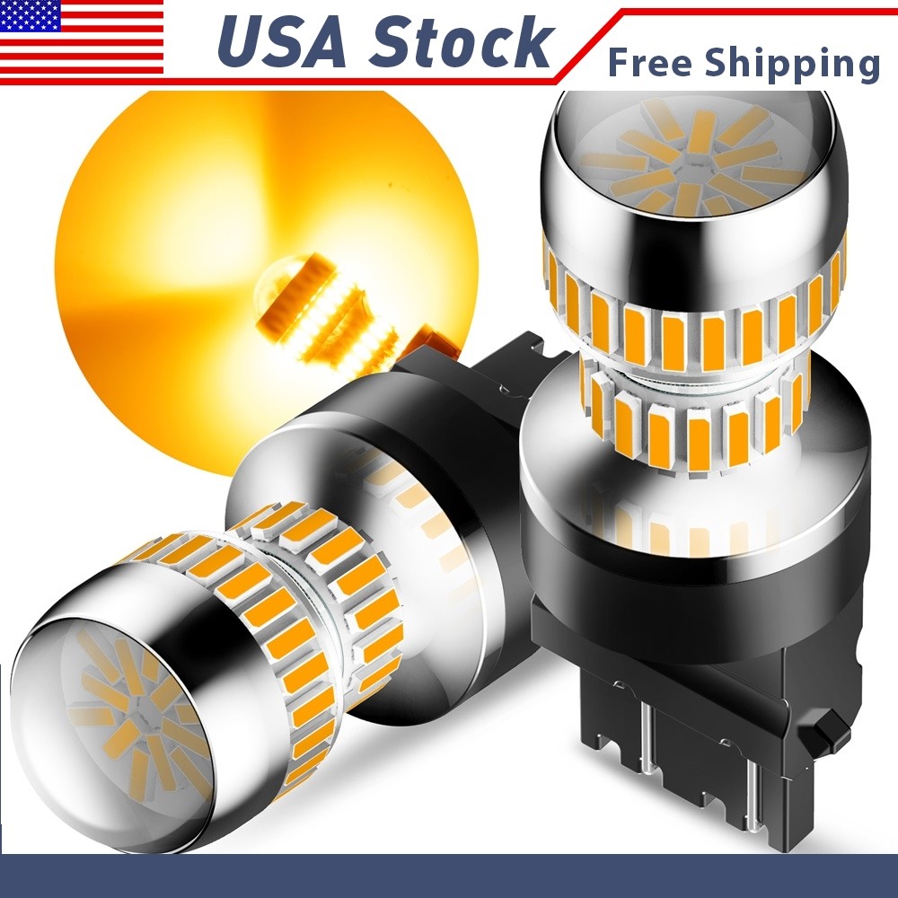 CANBUS 3157 3156 LED Bulbs Amber Yellow with Built-in Resistor Turn Signal Light