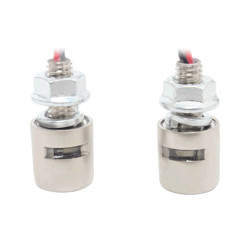 1pair Silver Mini LED License Plate Lights M6 Screw Bolt White Lights Universal