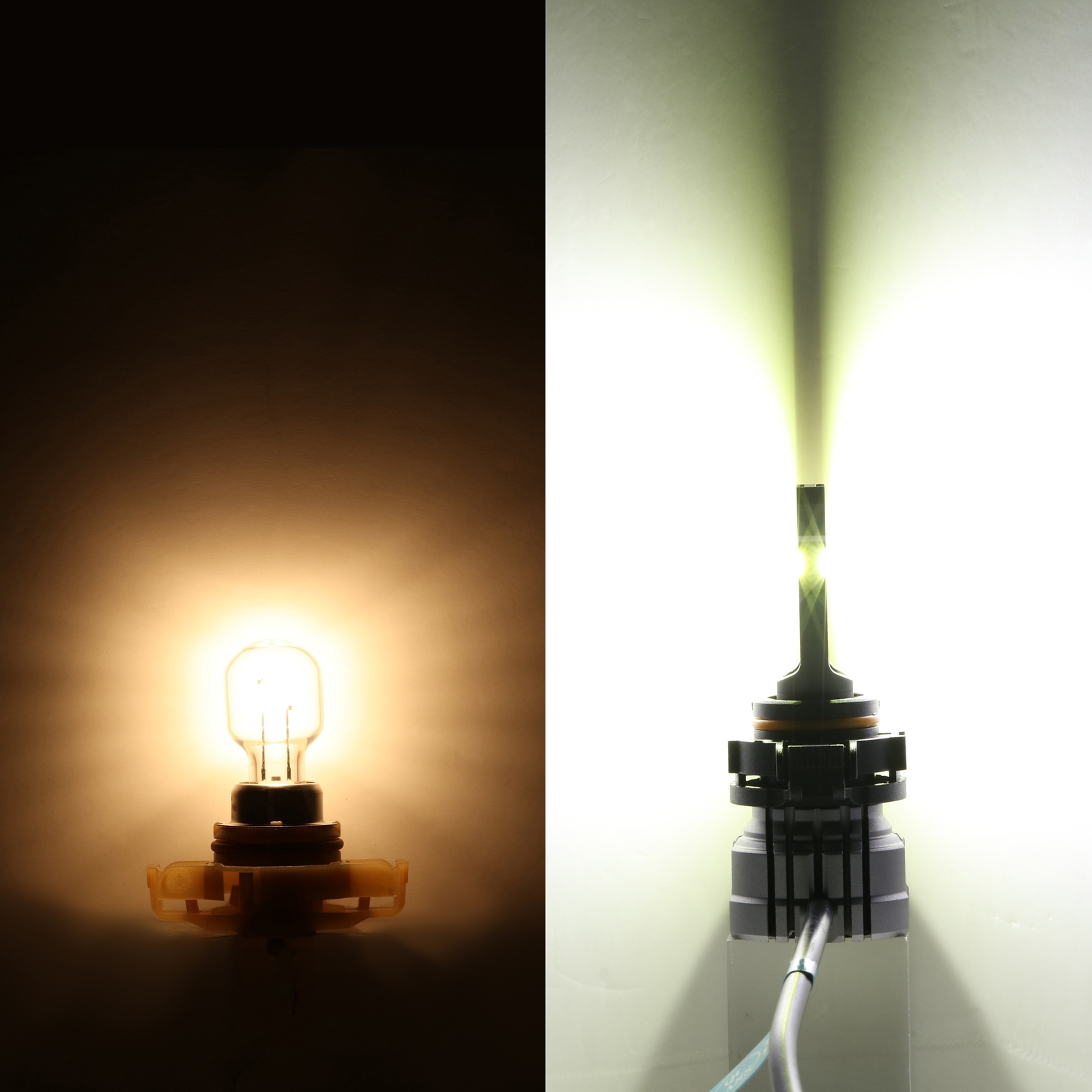 AUXBEAM 1:1 Fanless H16 5202 LED Fog Light Bulbs 6500K Super Bright 120W 25000LM