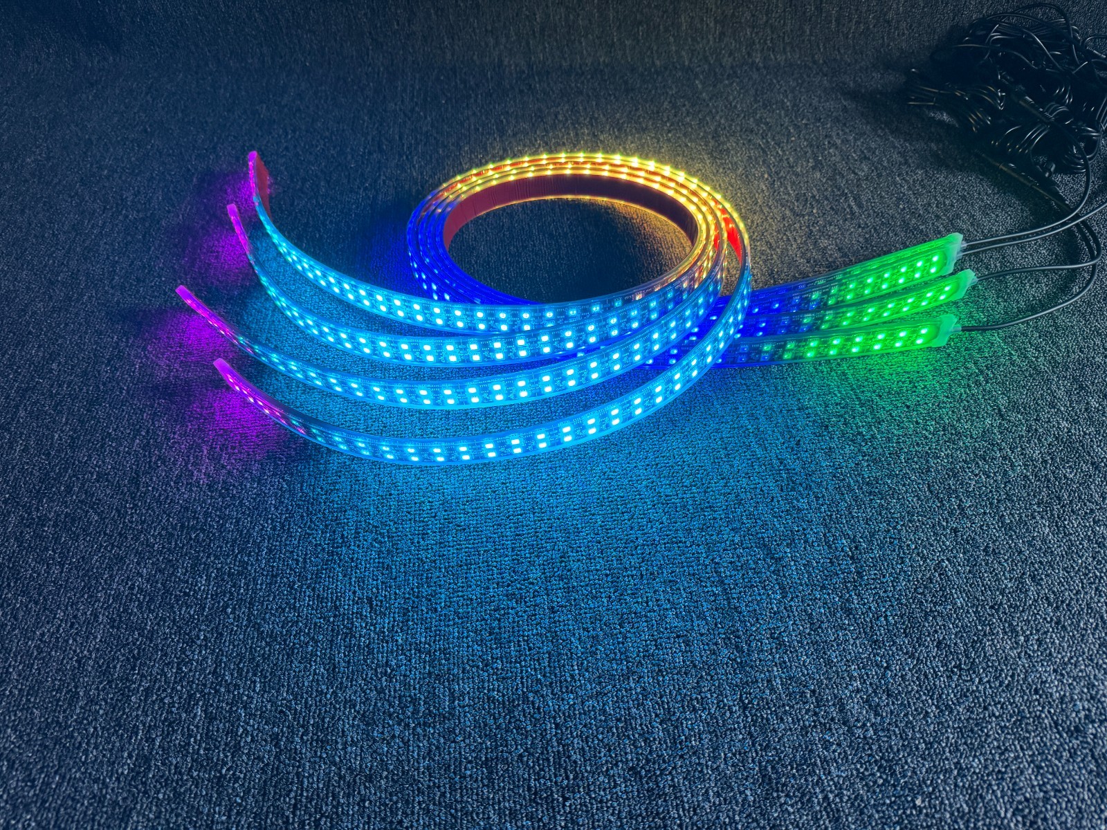 Dream Color Double Row 2x 4FT +2x 6.5FT CHASING Underglow Light Bluetooth Strips