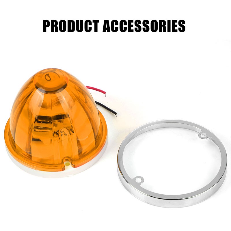 2x LED Watermelon Lights Amber BIG Indicator Truck Trailer RV Side Marker Lamp