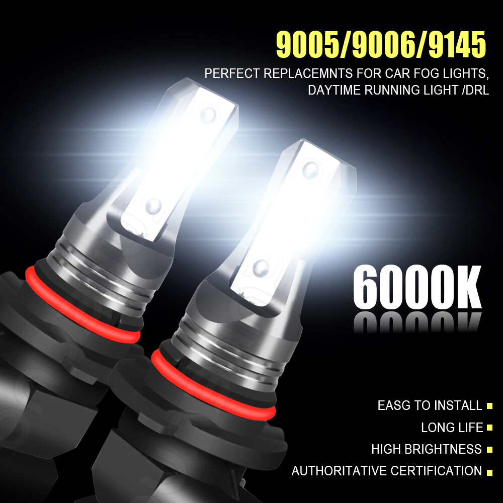 9005 LED Headlight Super Bright Bulbs Kit White 6500K