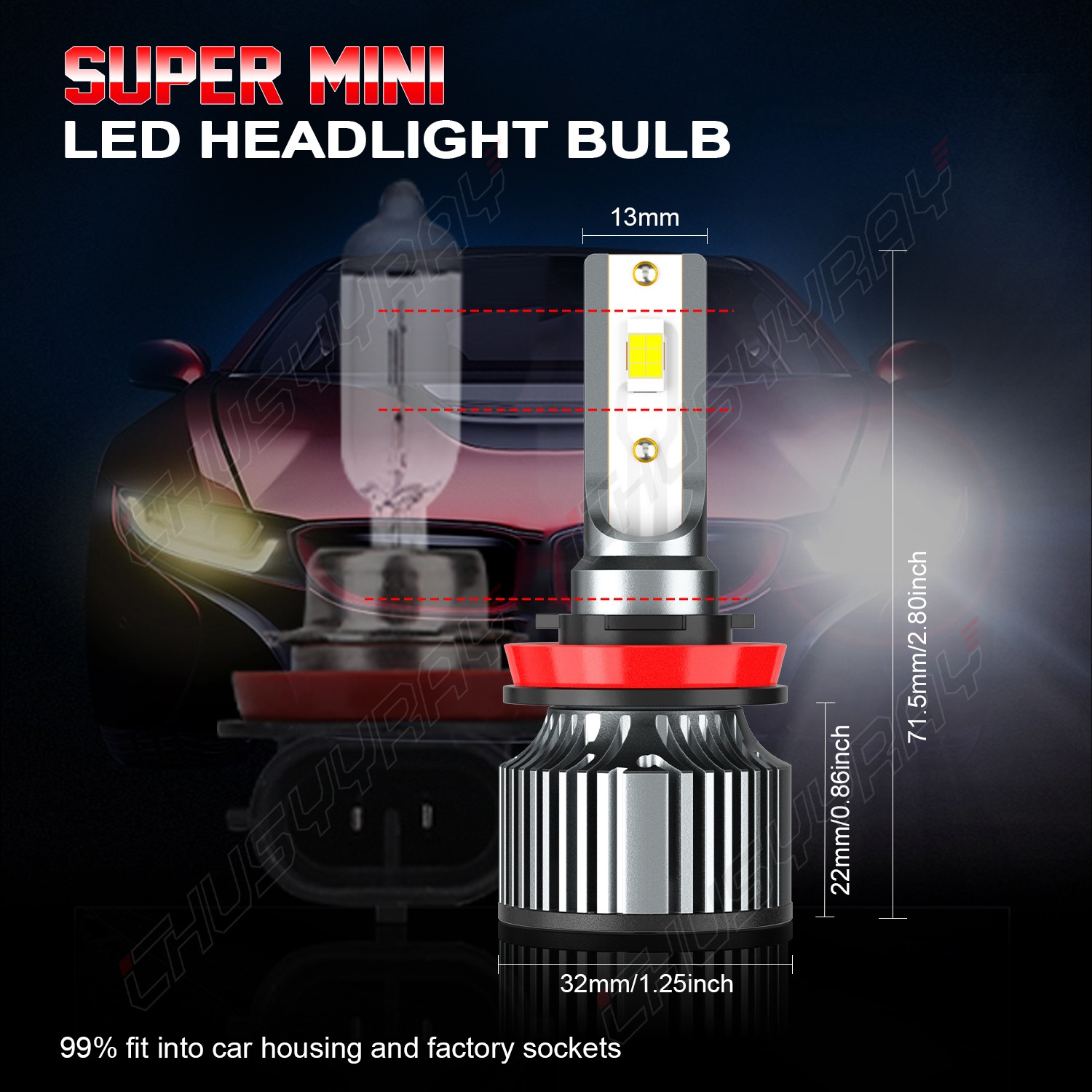 For Mazda 3 2010 2011 2012 2013 2014-2019 – 4x LED Headlight Hi Lo Beam