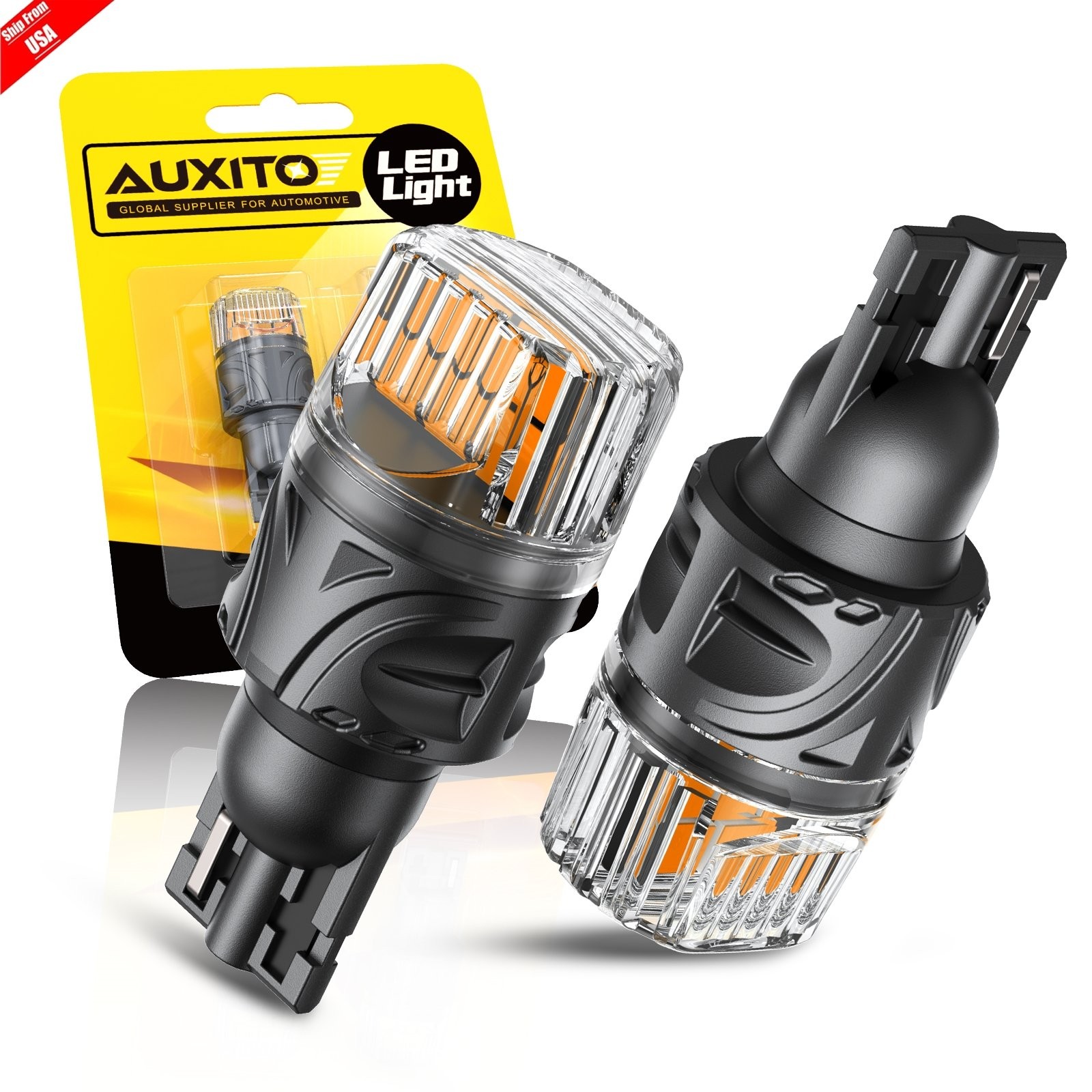 2X T15 921 912 Amber LED Rear Turn Signal Light Bulb Canbus Error Free 16-SMD