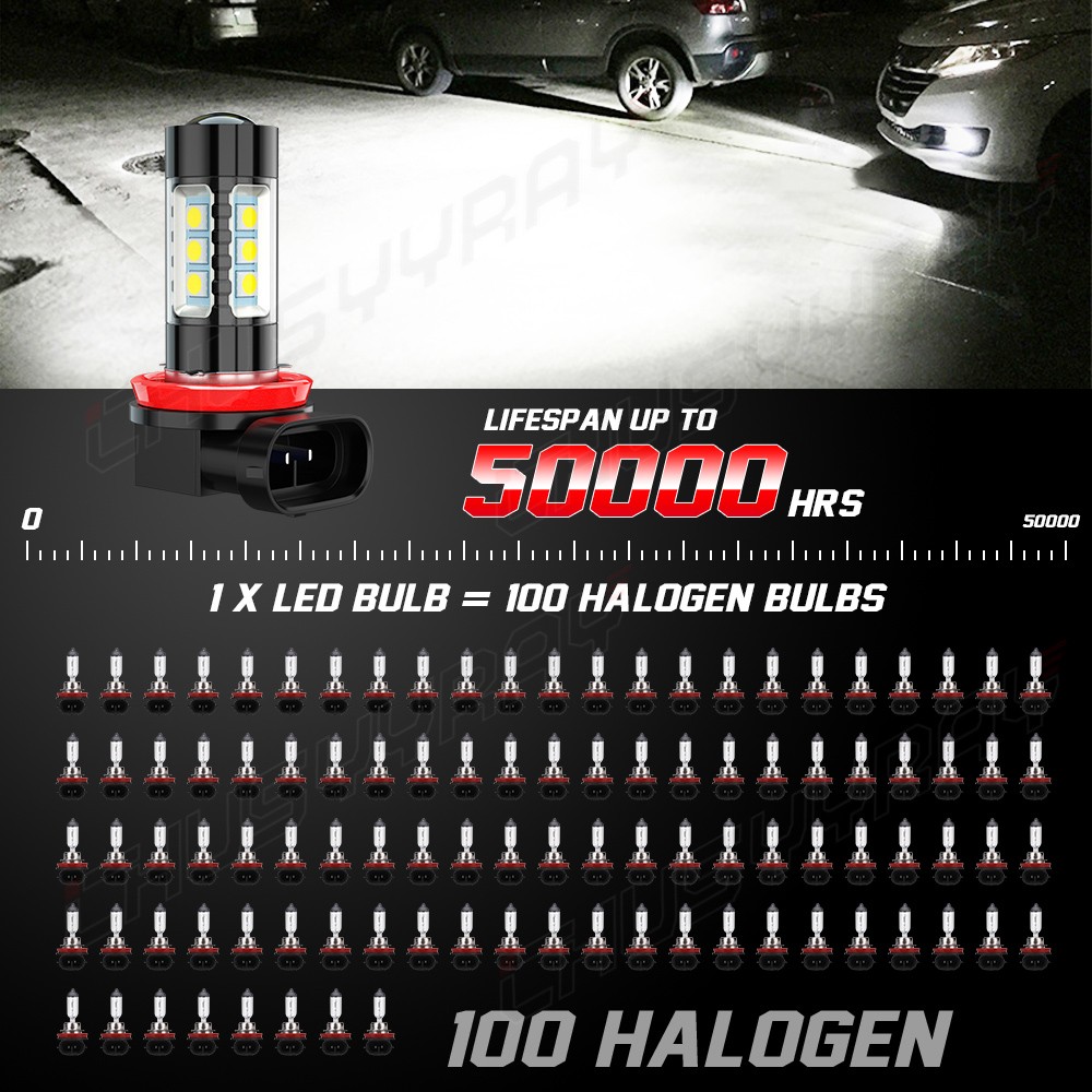 For Ford Focus 2005-07 LED Headlight Bulbs Combo 4x 9007+H11 High Low Fog Beam