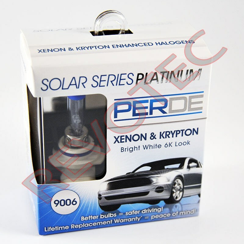 LIFETIME REPLACEMENT WARRANTY PERDE 9006 HB4 SOLAR PLATINUM HALOGEN LIGHT BULBS