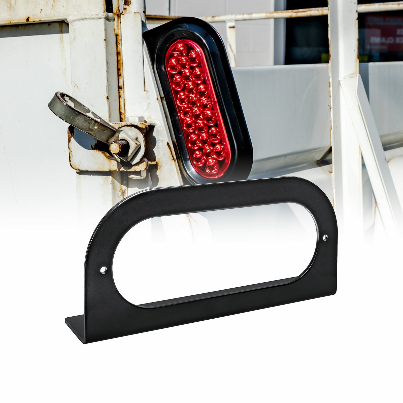 6″ Oval Tail Light Mounting Bracket Powder Coated Steel Truck Trailer RV DOT