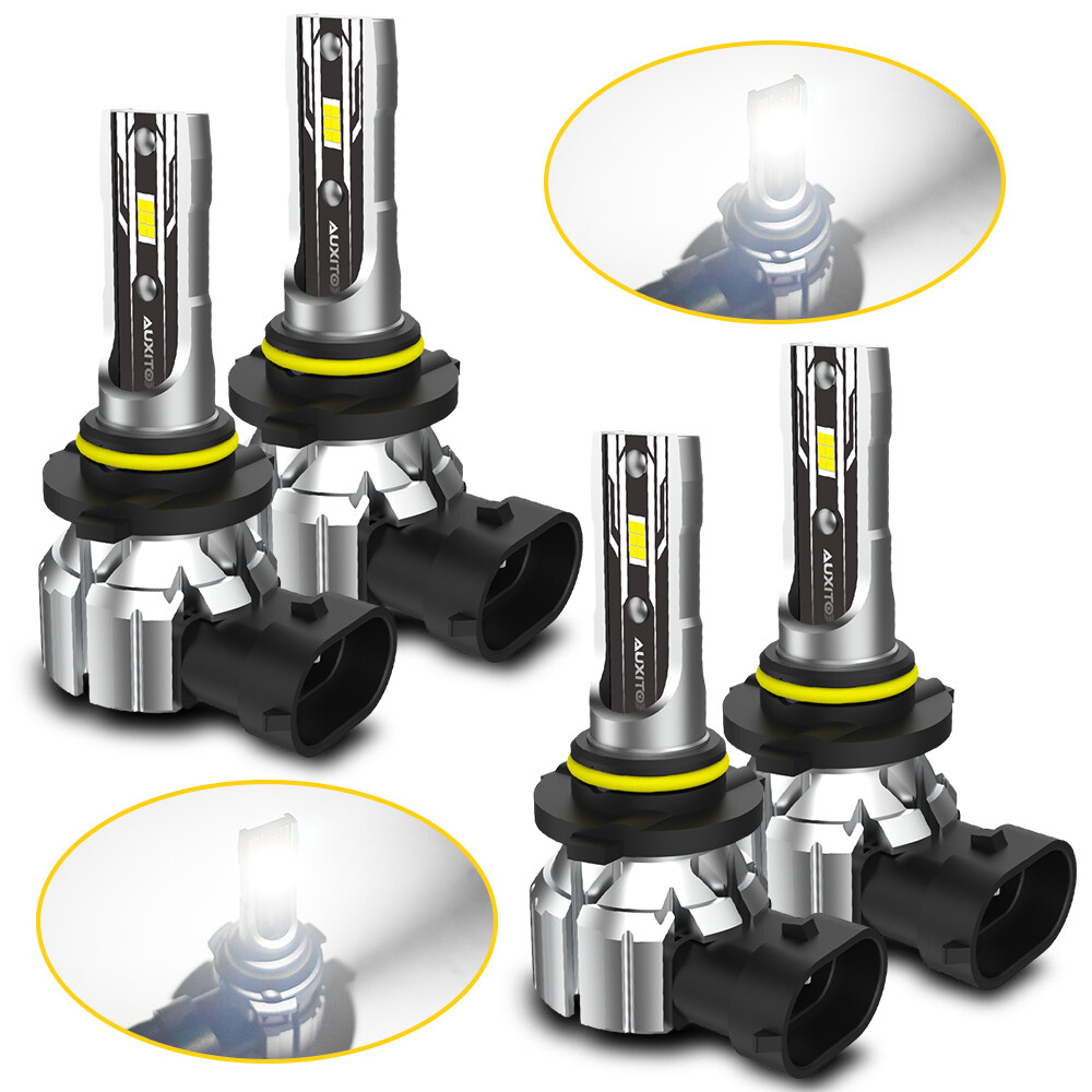 4X AUXITO 9005 9006 LED Headlight Bulbs High Low Beam Kit 6500K White E2 EOA