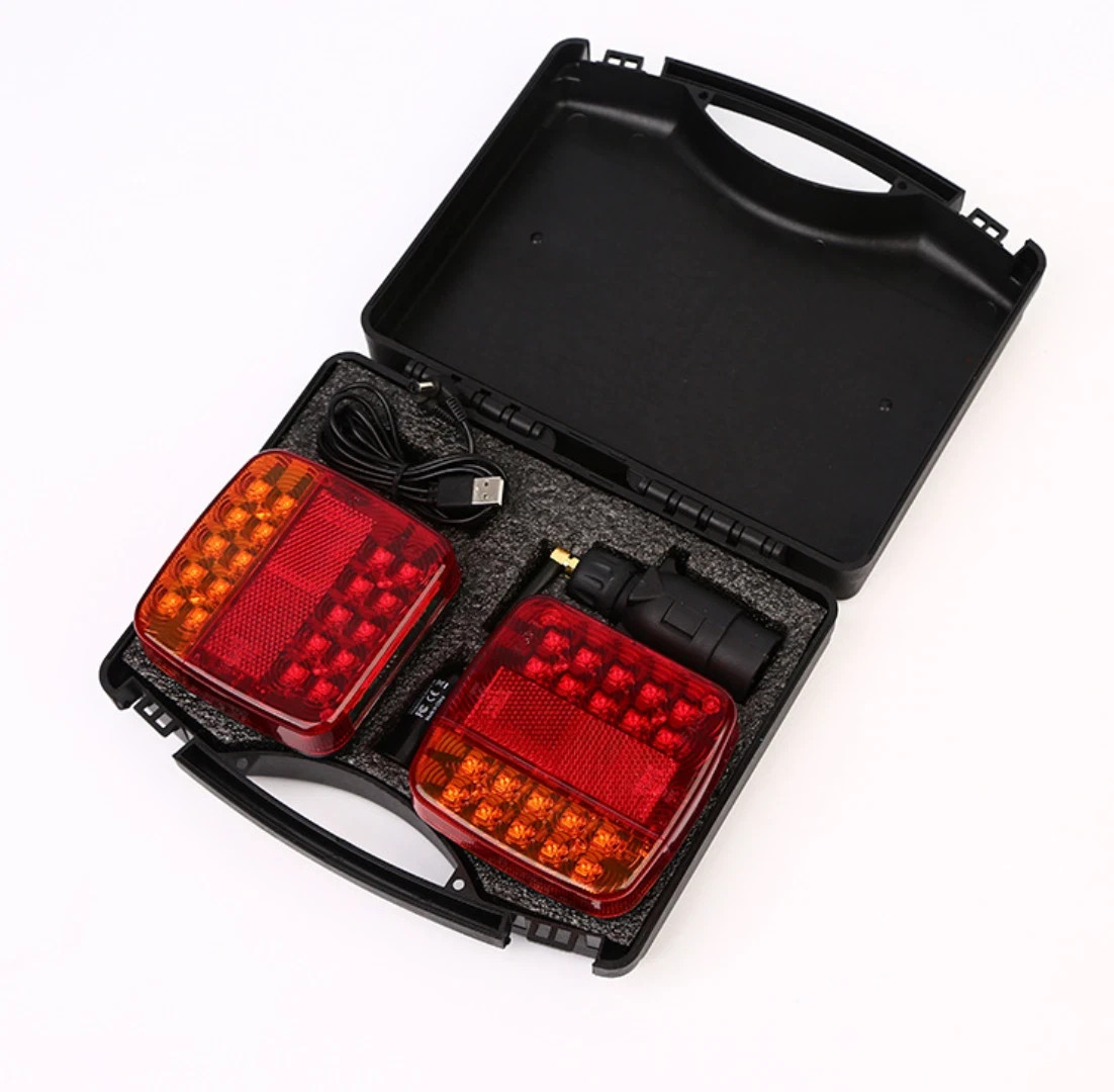 Magnetic Wireless LED Tow Towing Trailer Rear Tail Lights Warning Flashing Light