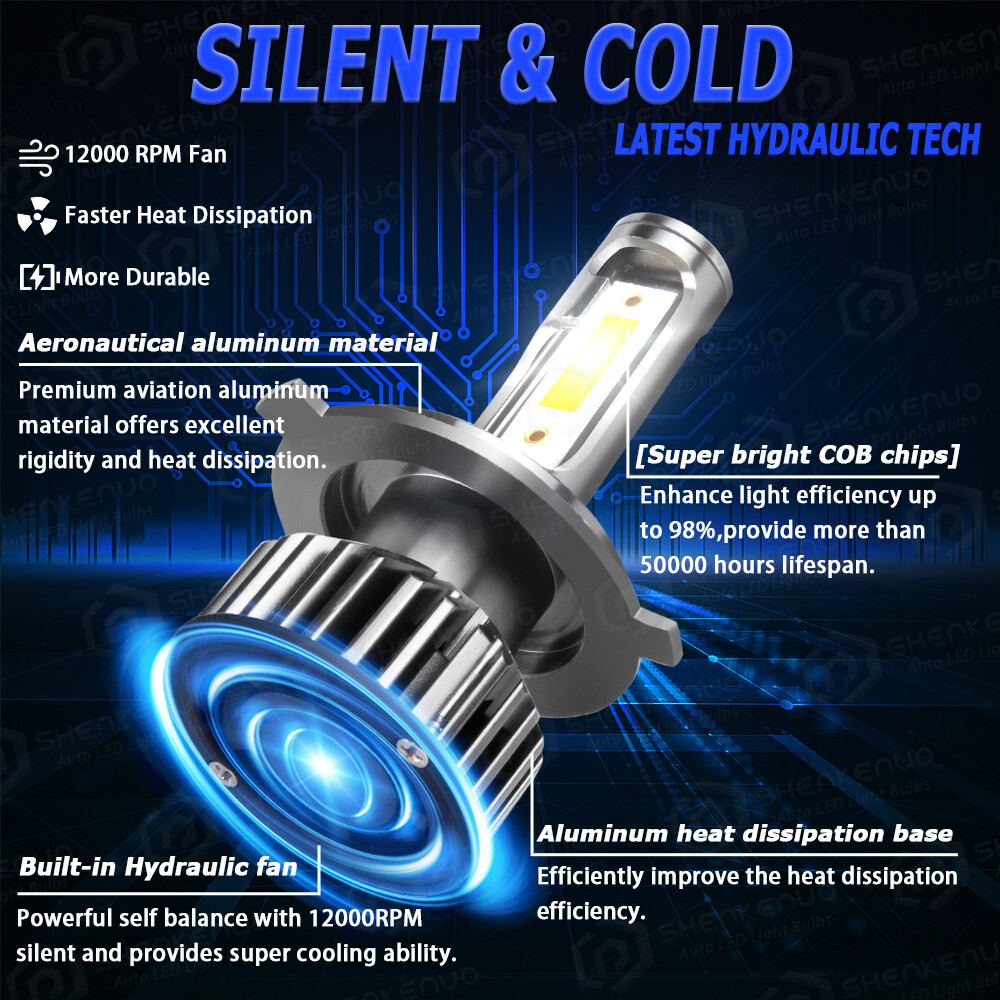 LED Headlight High Low Beam Fog Light Bulbs 6500K For Toyota Tundra 2014-2021 4x