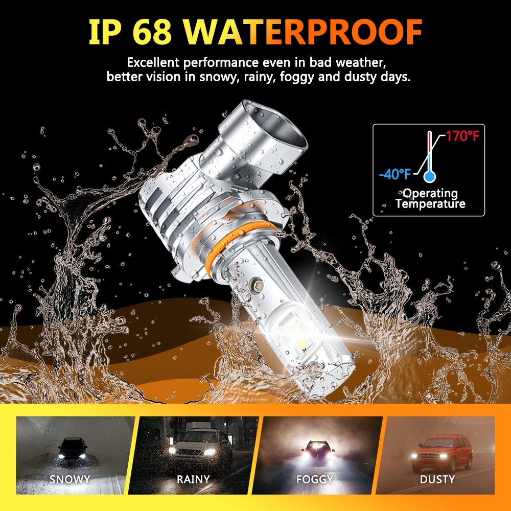 OXILAM 9005 HB3 LED Headlight Bulbs Kit High/Low Beam Super White Bright 6500K