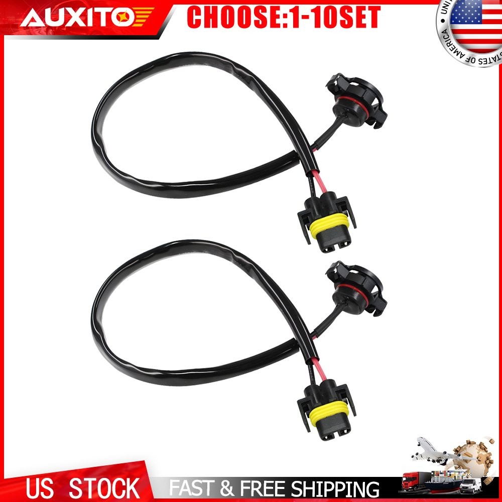 5202 Male to H11 Female Adapters Pigtail Socket Wires Conversion Harness 2-20X
