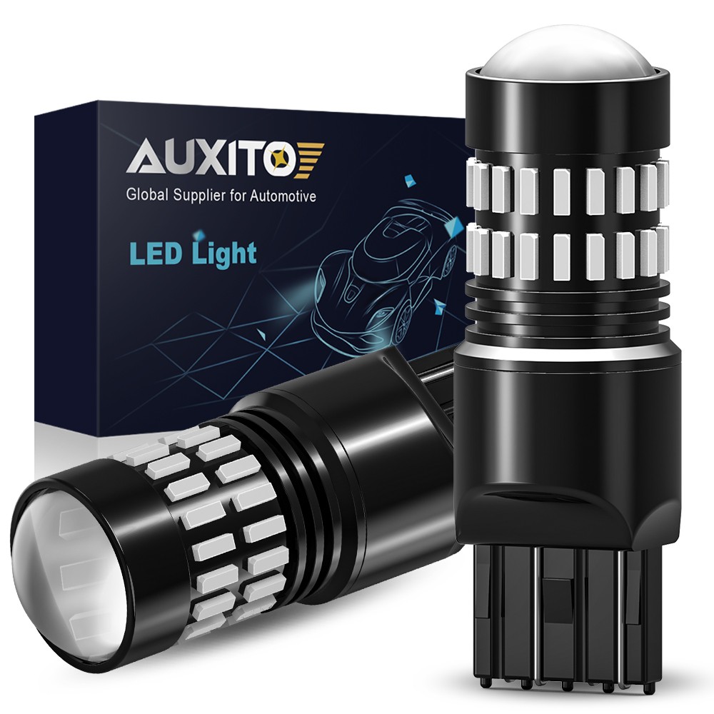 2pcs AUXITO 7443 7440 Brake Tail Stop Light Red Flash Strobe Blinking LED Bulbs