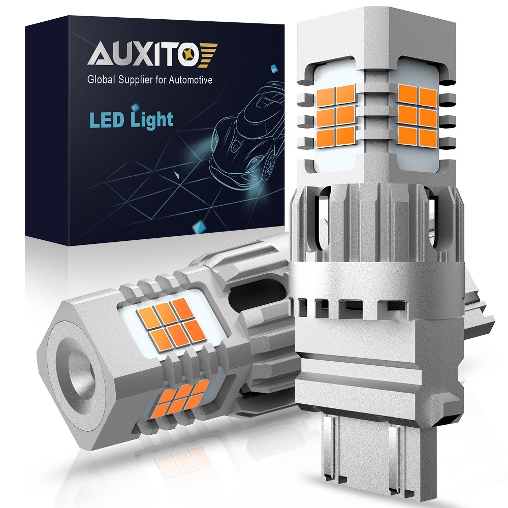 Pair 3157 LED Turn Signal Light Bulbs Amber Yellow Tail Lamps Error Free AUXITO
