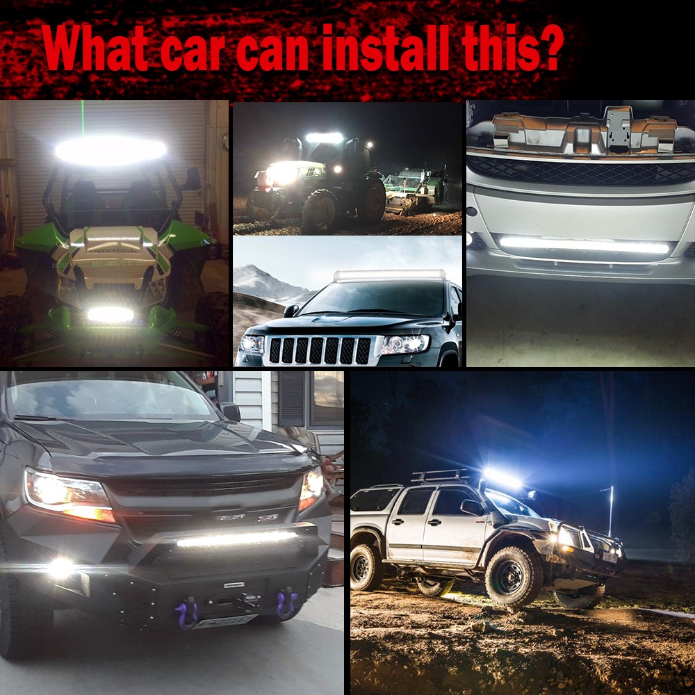 Slim Curved 20 26 32 38 44 50″ LED Light Bar Single Row Off Road Driving ATV SUV
