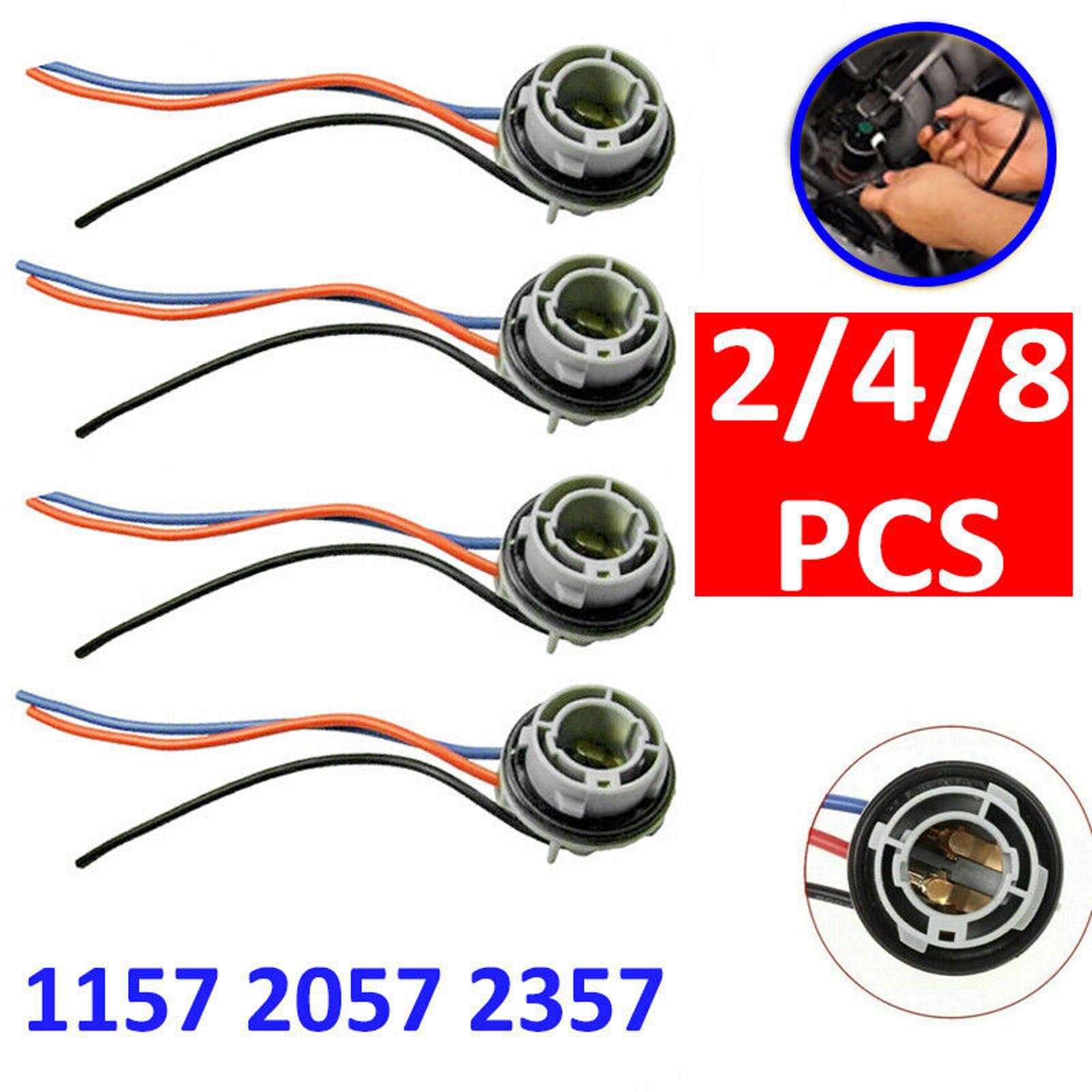 1157 2057 2357 LED Pig Tail Plug Stop Brake Turn Light Bulb Socket Harness Wire