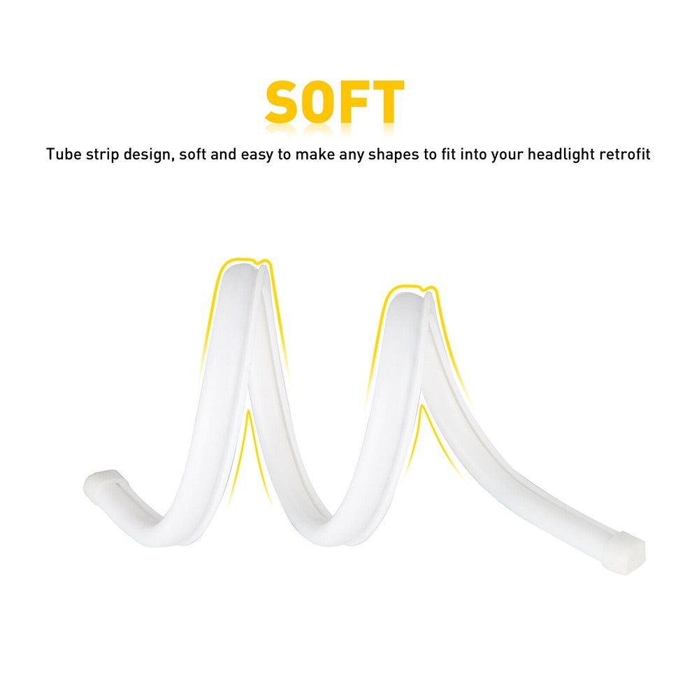 AUXITO Flexible Car Soft Tube Guide LED Lamp Strip DRL Daytime Running Light DRL
