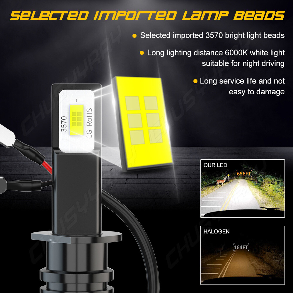 For Ford Focus 2012-2018 3570 CSP LED Headlight H1 Bulbs Kit High Beam White