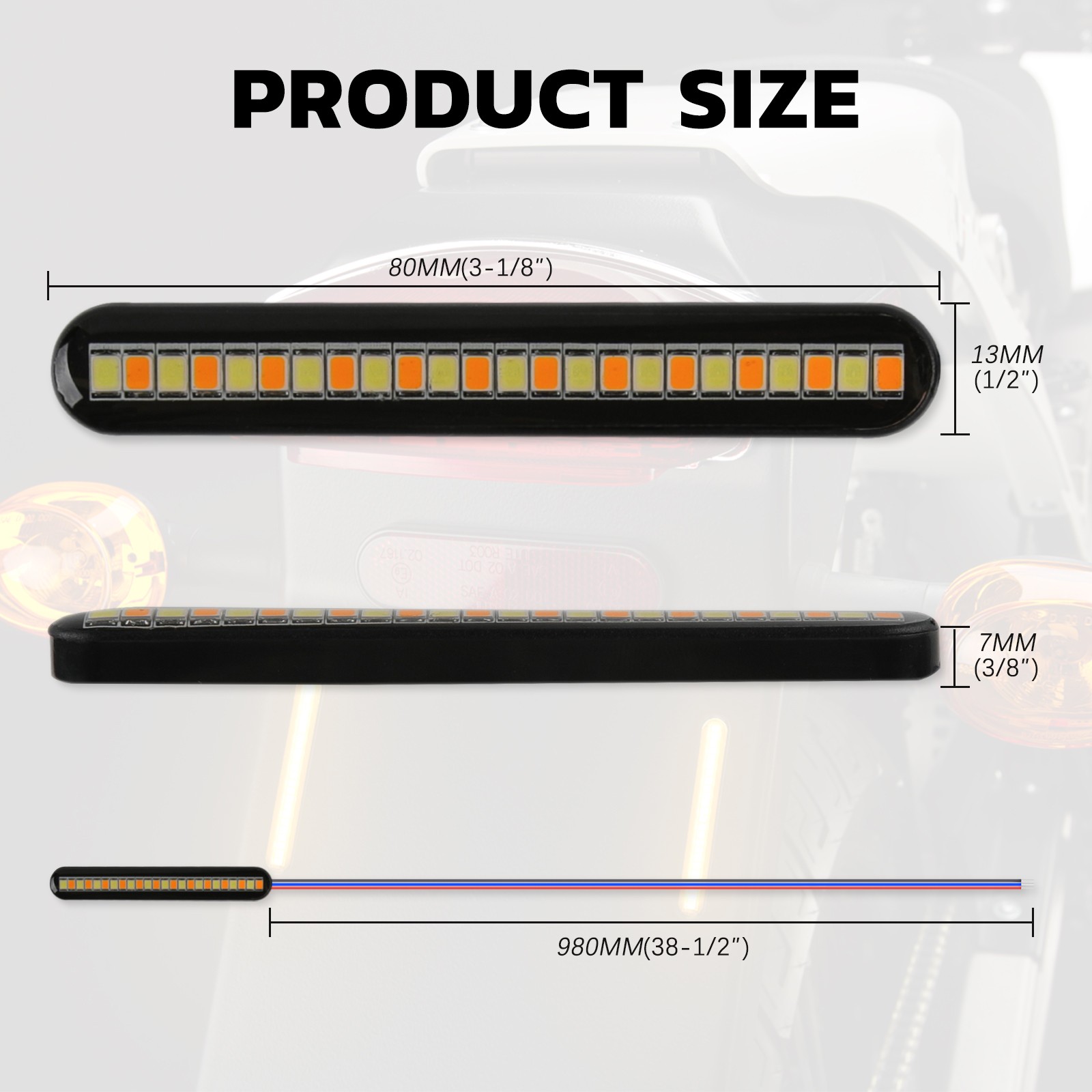 Flowing LED Strip Lights Motorcycle Turn Signal For Honda Suzuki Yamaha Kawasaki