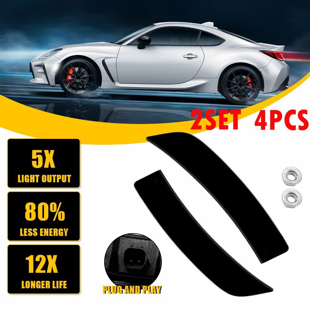 4PC White LED Side Marker Lights For 2022 23 2024 Toyota GR86 ZN8 Subaru BRZ P